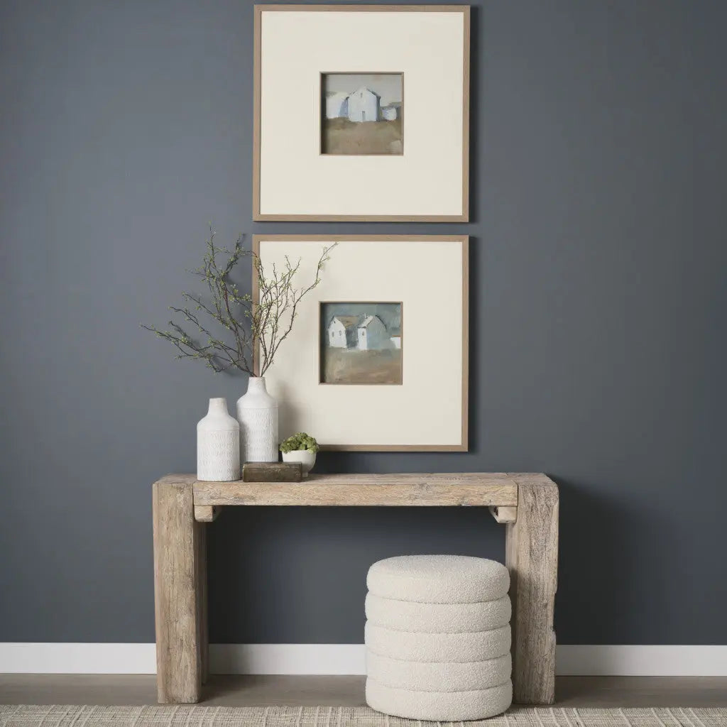 55" Beige Reclaimed Wood Console Table Homeroots Living Room
