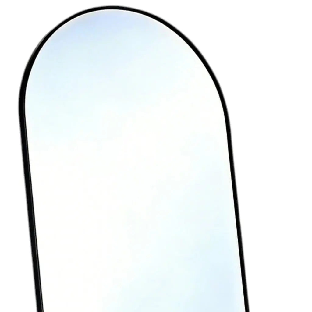 55" Black Aluminum Arch Freestanding And Wall Mounted Framed Full Length Mirror Homeroots Bed & Bath
