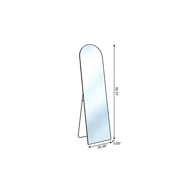 55" Black Aluminum Arch Freestanding And Wall Mounted Framed Full Length Mirror Homeroots Bed & Bath