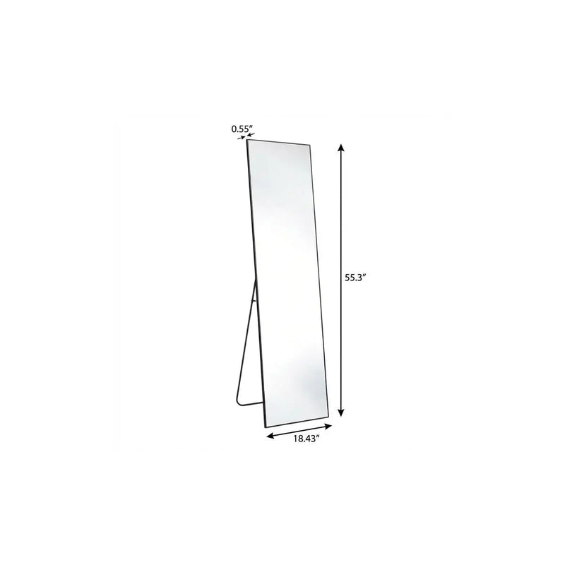 55" Black Aluminum Wall Mount Leaning Or Freestanding Framed Full Length Mirror Homeroots Bed & Bath