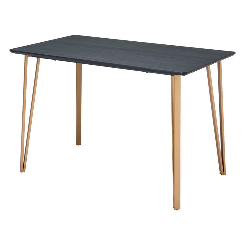 55" Black And Gold Wood And Steel Counter Height Dining Table Homeroots Kitchen & Dining