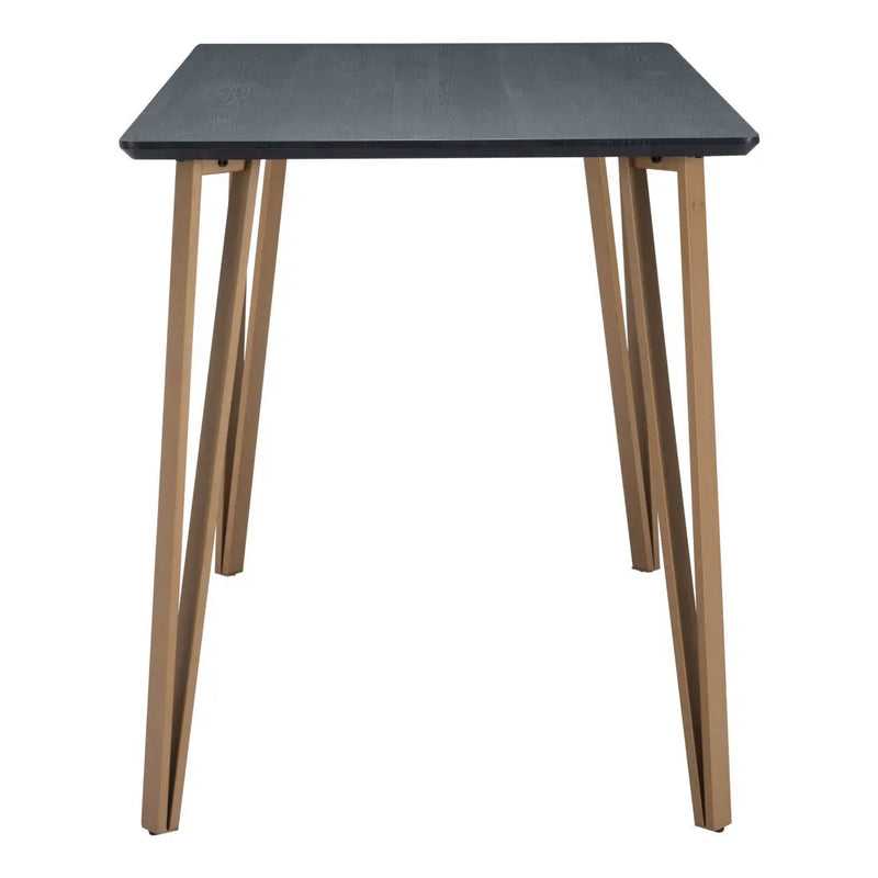 55" Black And Gold Wood And Steel Counter Height Dining Table Homeroots Kitchen & Dining