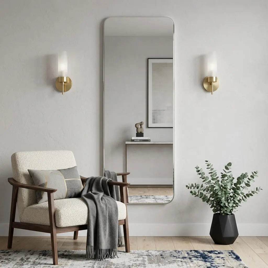 55" Frameless Full Length Hanging Mirror Homeroots Bed & Bath