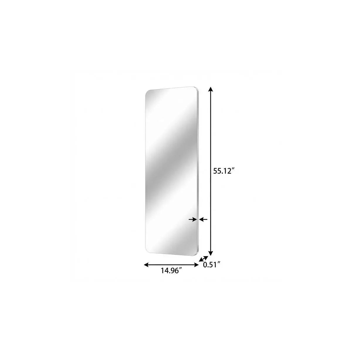 55" Frameless Full Length Hanging Mirror Homeroots Bed & Bath