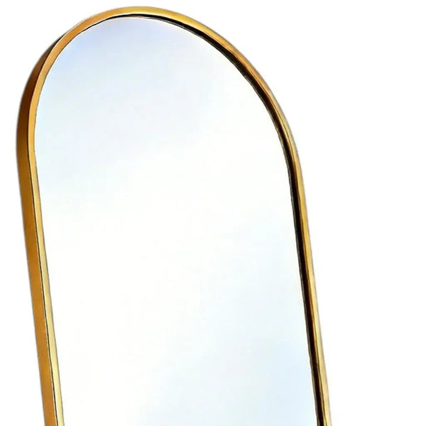 55" Gold Aluminum Arch Freestanding And Wall Mounted Framed Full Length Mirror Homeroots Bed & Bath