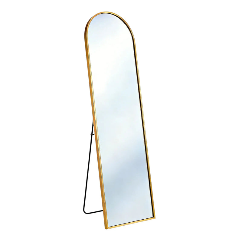 55" Gold Aluminum Arch Freestanding And Wall Mounted Framed Full Length Mirror Homeroots Bed & Bath
