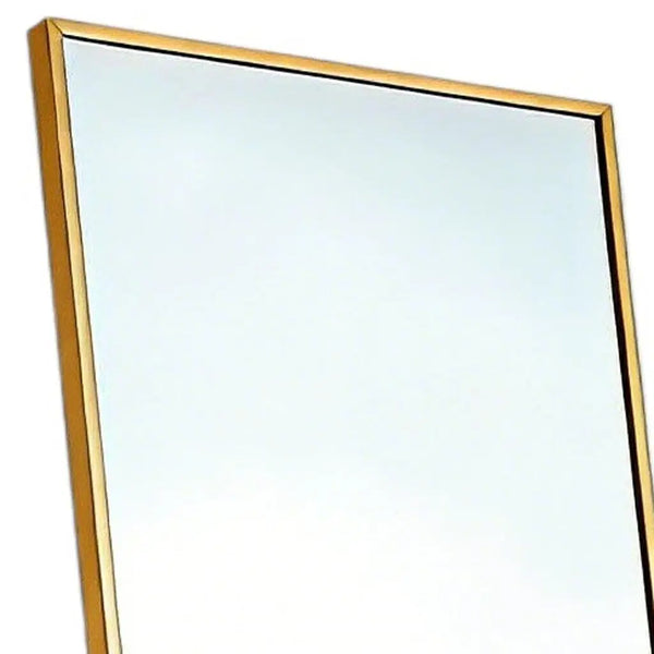 55" Gold Aluminum Freestanding And Wall Mounted Framed Full Length Mirror Homeroots Bed & Bath