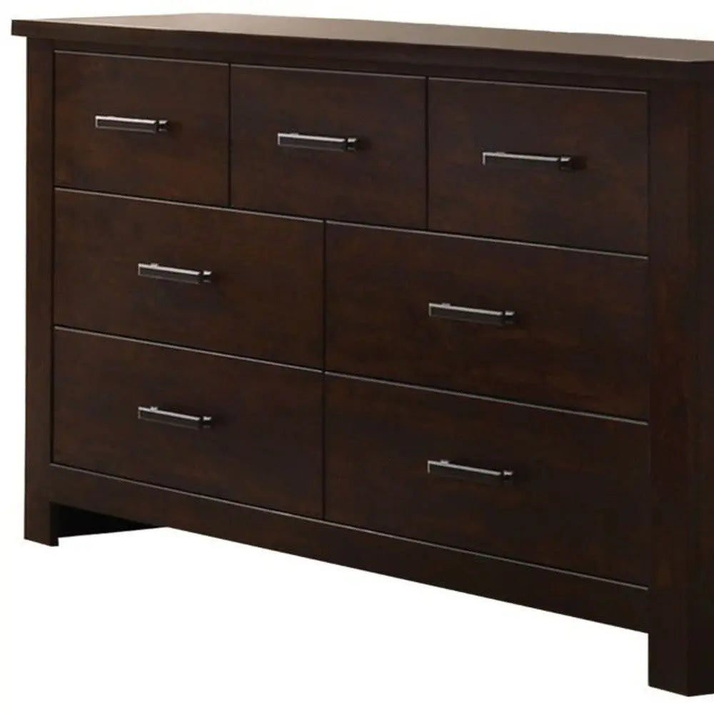 55" Mahogany Seven Drawer Double Dresser - GreatEagleInc