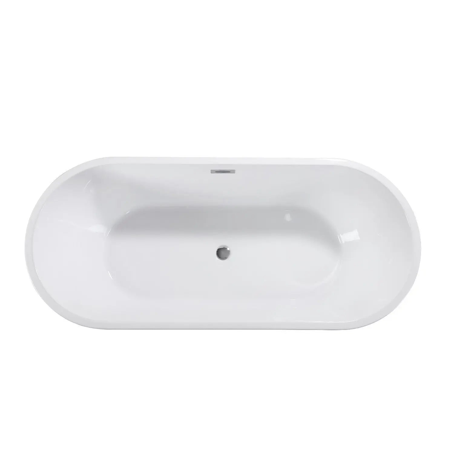 55" White Acrylic Oval Bath Tub Homeroots Bed & Bath