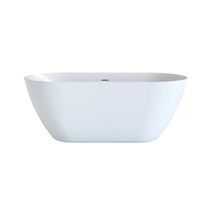 55" White Acrylic Oval Bath Tub Homeroots Bed & Bath