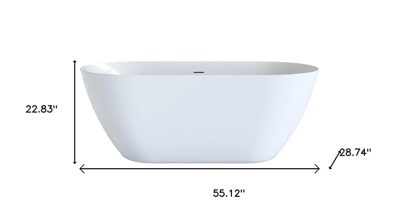55" White Acrylic Oval Bath Tub Homeroots Bed & Bath