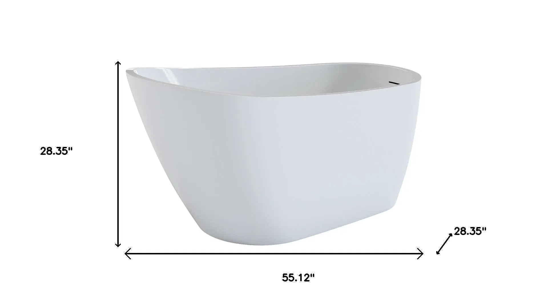 55" White Acrylic Oval Bath Tub Homeroots Bed & Bath