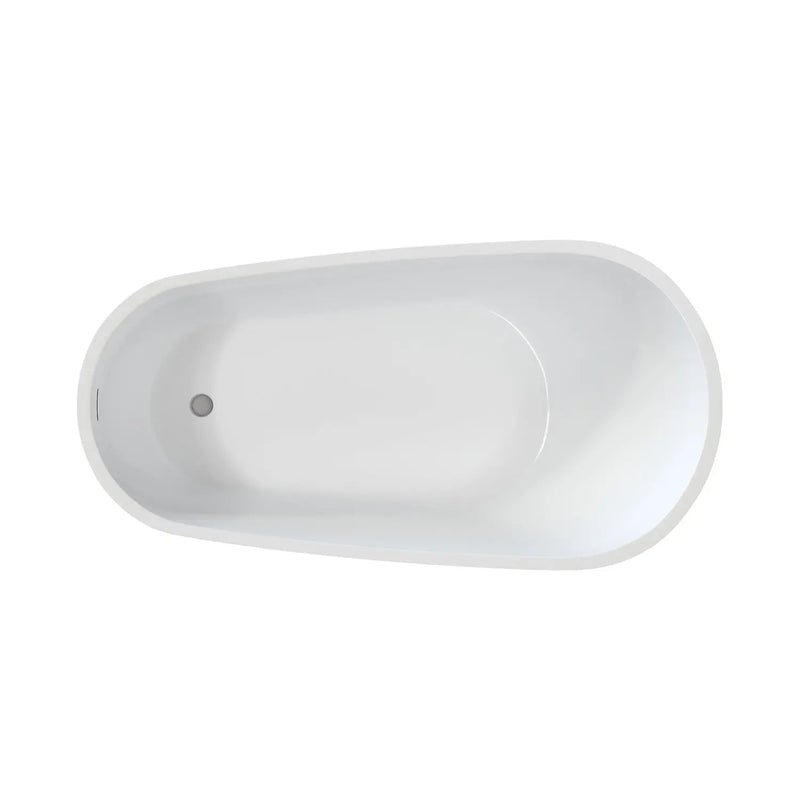 55" White Acrylic Oval Bath Tub Homeroots Bed & Bath