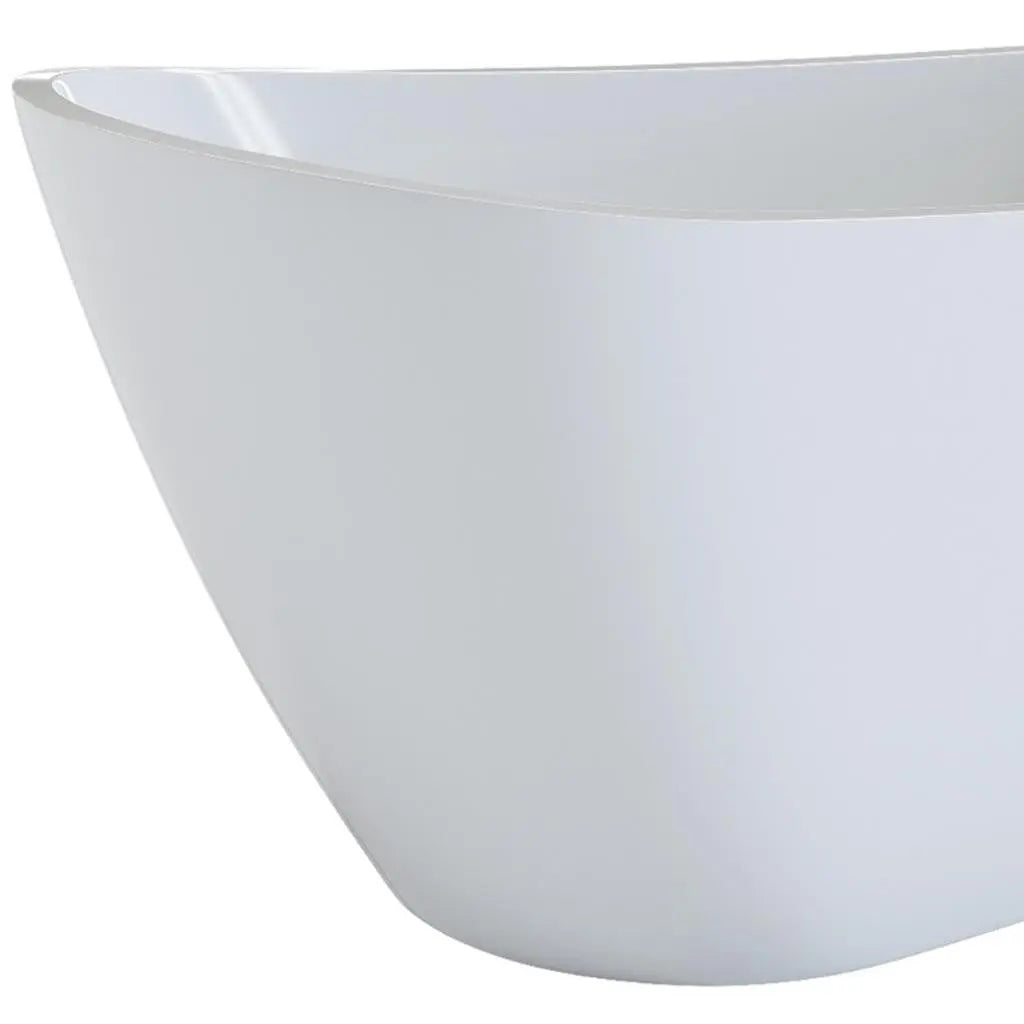 55" White Acrylic Oval Bath Tub Homeroots Bed & Bath