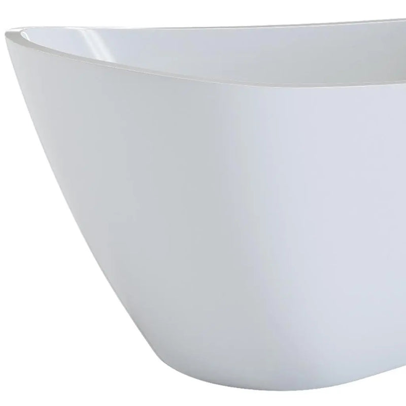 55" White Acrylic Oval Bath Tub Homeroots Bed & Bath