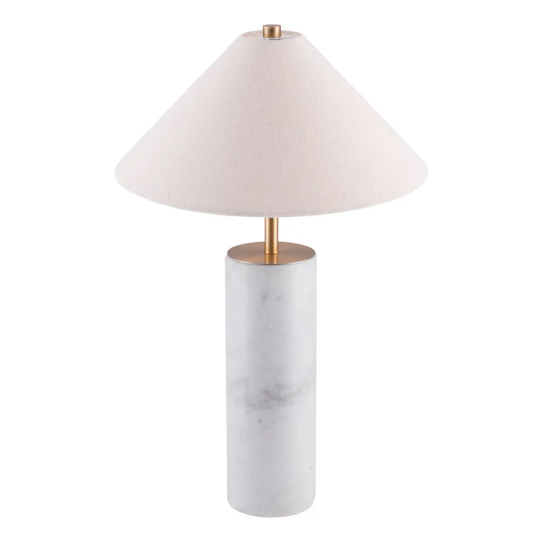 55" White Metal Bedside Table Lamp With Beige Empire Shade Homeroots Lighting