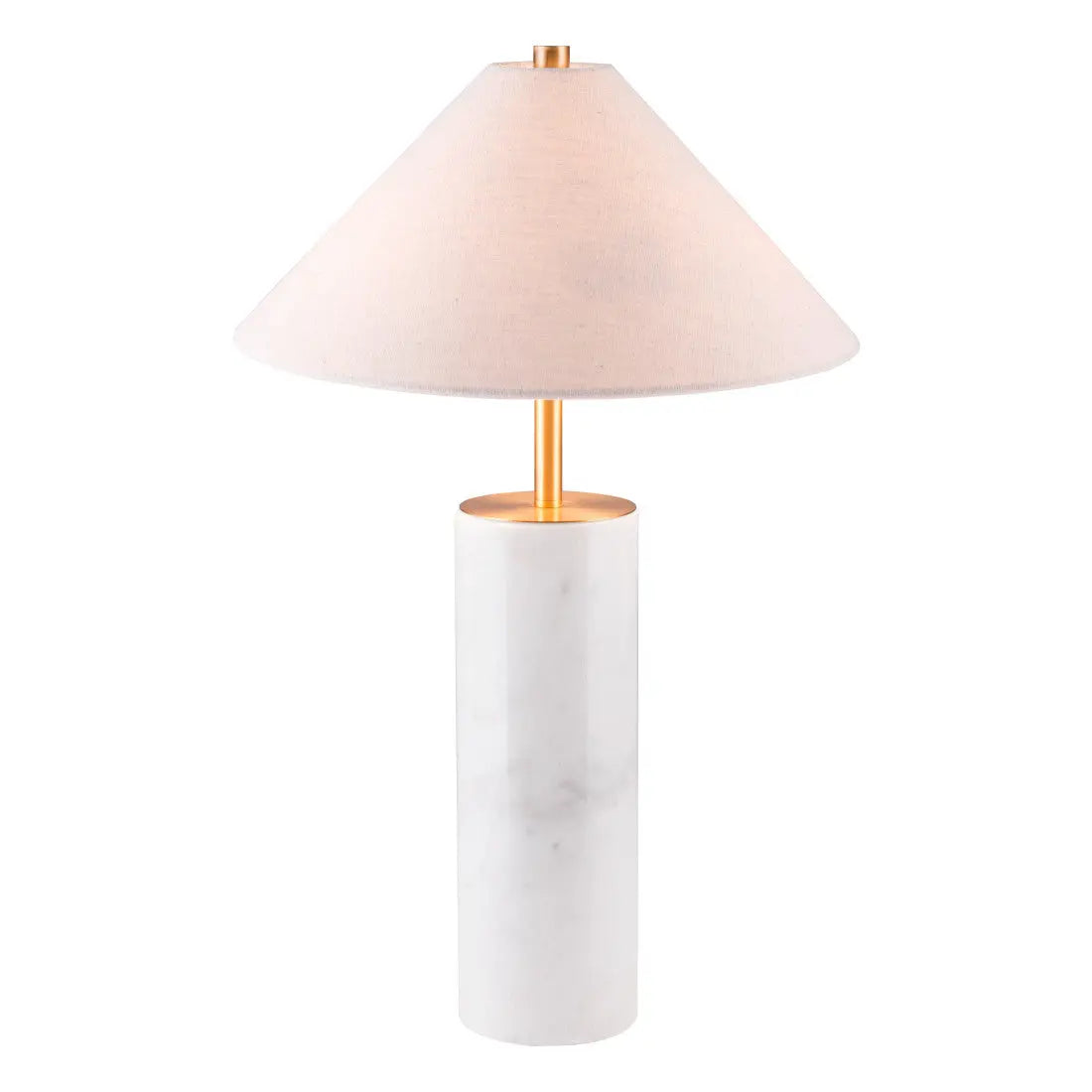 55" White Metal Bedside Table Lamp With Beige Empire Shade Homeroots Lighting