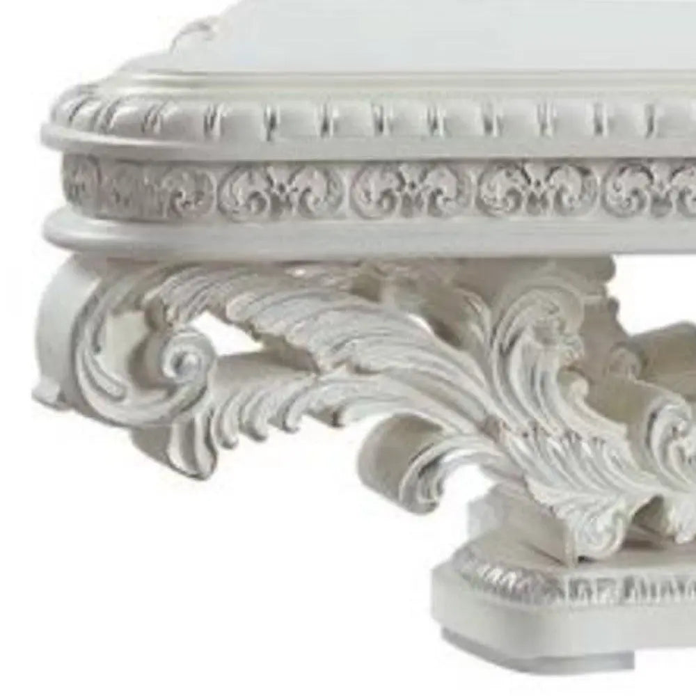 55" White Resin Coffee Table - GreatEagleInc