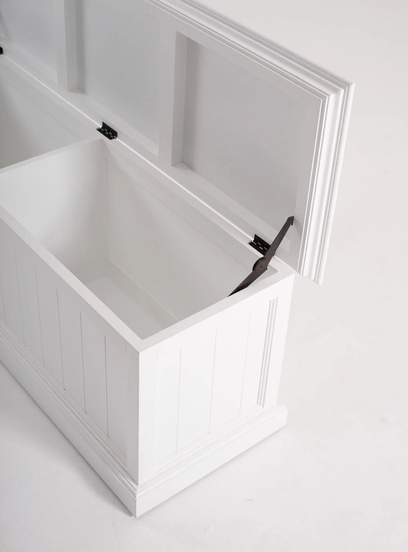 55" White Solid Wood Chest Homeroots Bed & Bath