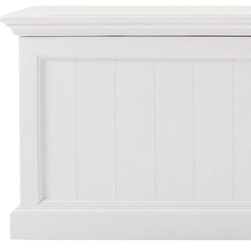55" White Solid Wood Chest Homeroots Bed & Bath