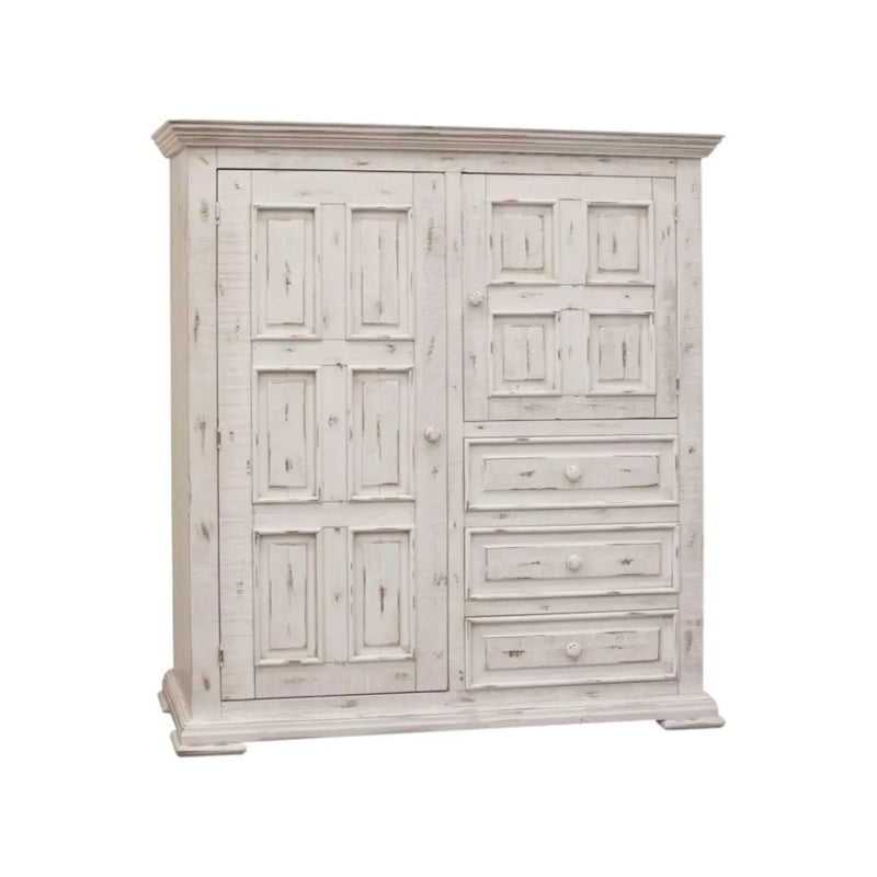 55" White Solid Wood Three Drawer Gentlemans Chest Homeroots Bed & Bath