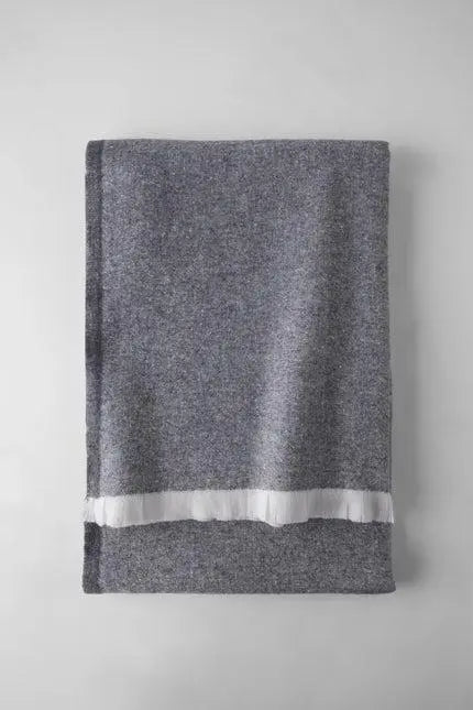 55" X 70" Dark Gray Cotton Blend Throw Blanket with Fringe Homeroots Home Decor