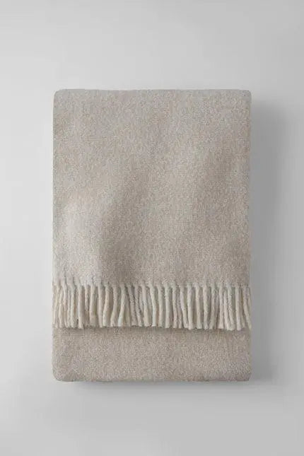 55" X 70" Linen Cotton Blend Plush Throw Blanket with Fringe Homeroots Home Decor