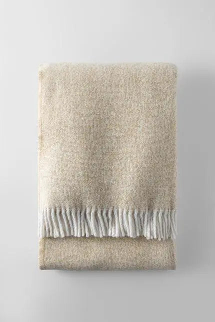 55" X 70" Stone Cotton Blend Plush Throw Blanket with Fringe Homeroots Home Decor