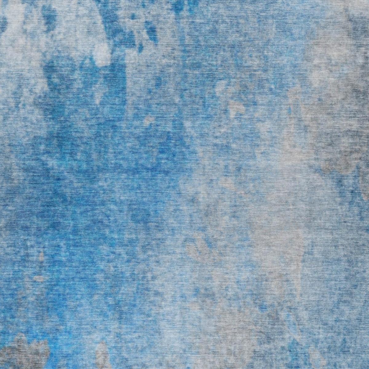 10' X 14' Blue And Denim Blue Abstract Shag Washable Area Rug With UV Protection - Home & Garden