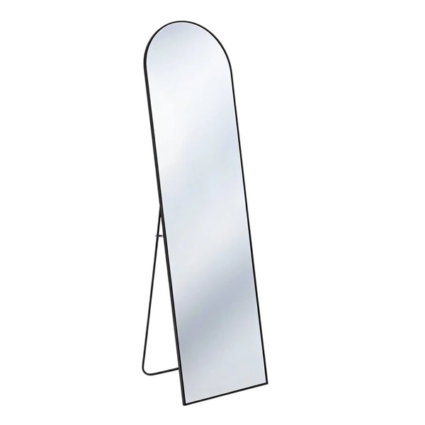 56" Black Aluminum Arch Freestanding And Wall Mounted Framed Full Length Mirror Homeroots Bed & Bath