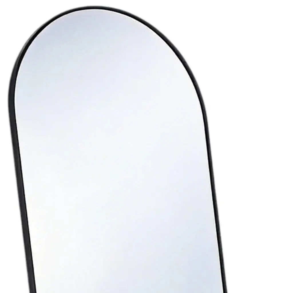 56" Black Aluminum Arch Freestanding And Wall Mounted Framed Full Length Mirror Homeroots Bed & Bath
