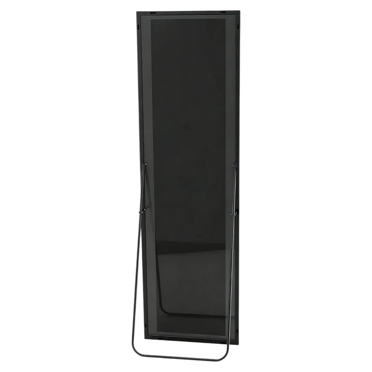 56" Black Aluminum Freestanding And Wall Mounted Framed Full Length Mirror Homeroots Bed & Bath
