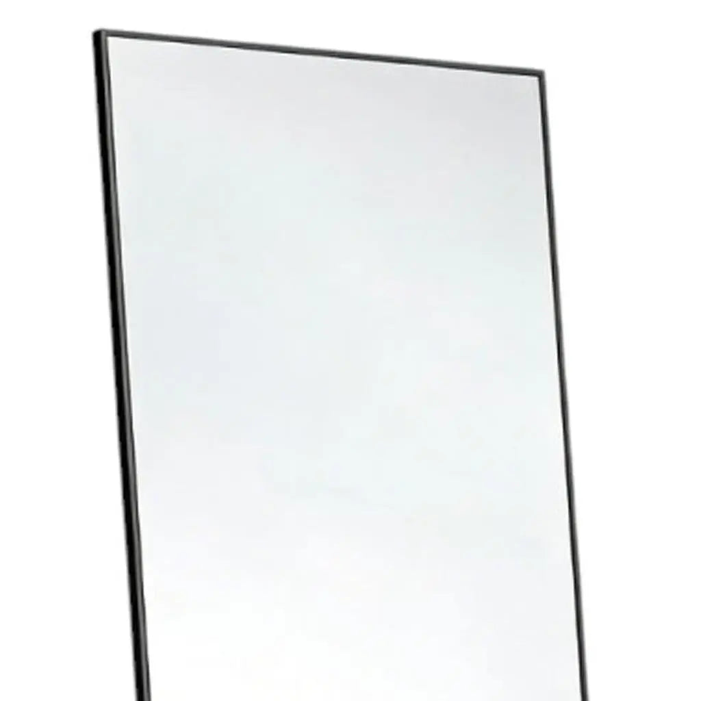 56" Black Aluminum Freestanding And Wall Mounted Framed Full Length Mirror Homeroots Bed & Bath