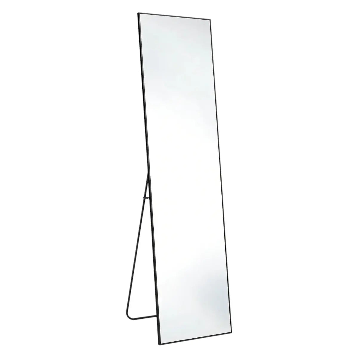 56" Black Aluminum Freestanding And Wall Mounted Framed Full Length Mirror Homeroots Bed & Bath