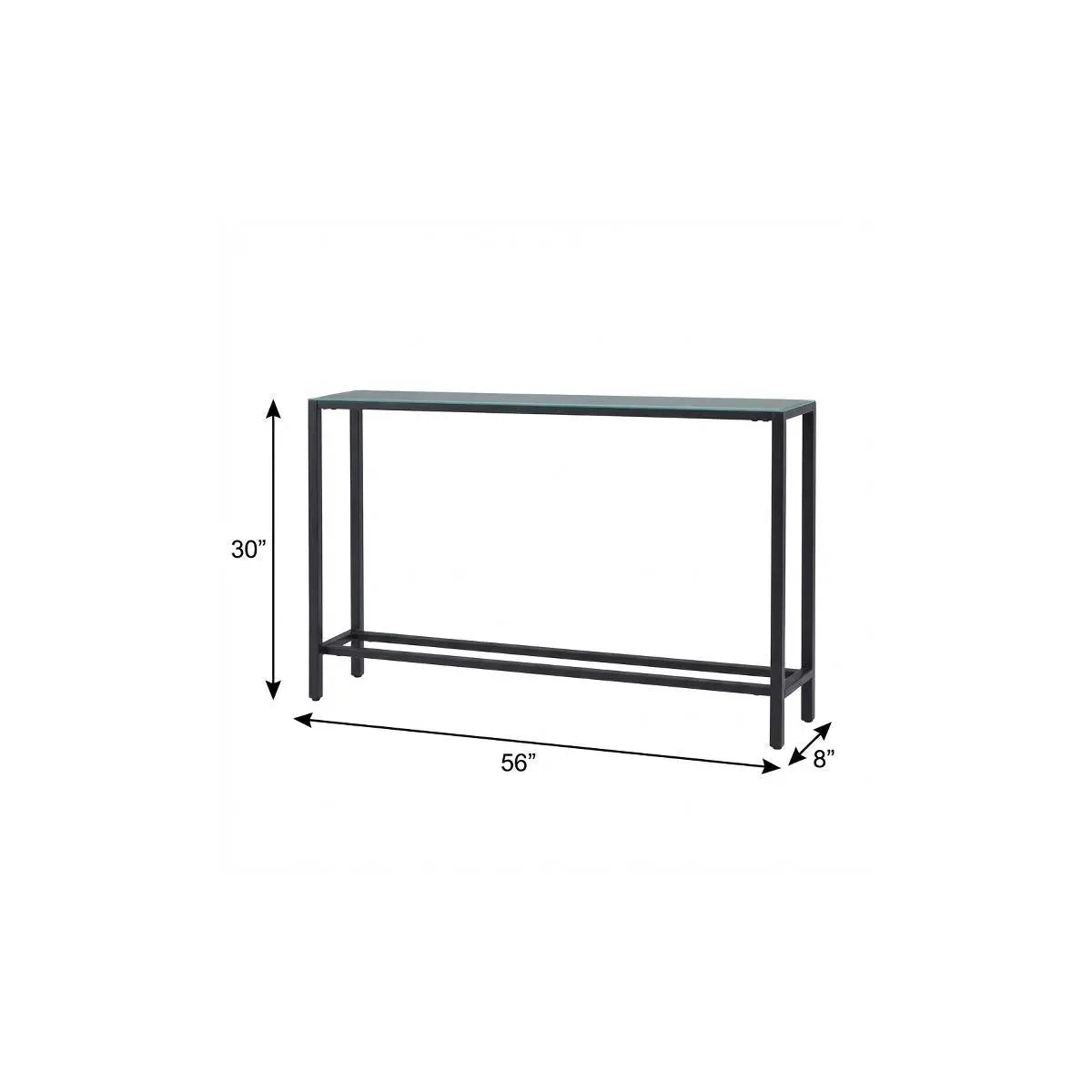 56" Black Mirrored Glass Console Table Homeroots Living Room