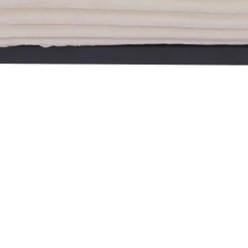 56" Cream and Black Fabric and Steel Upholstered Bench Homeroots Living Room