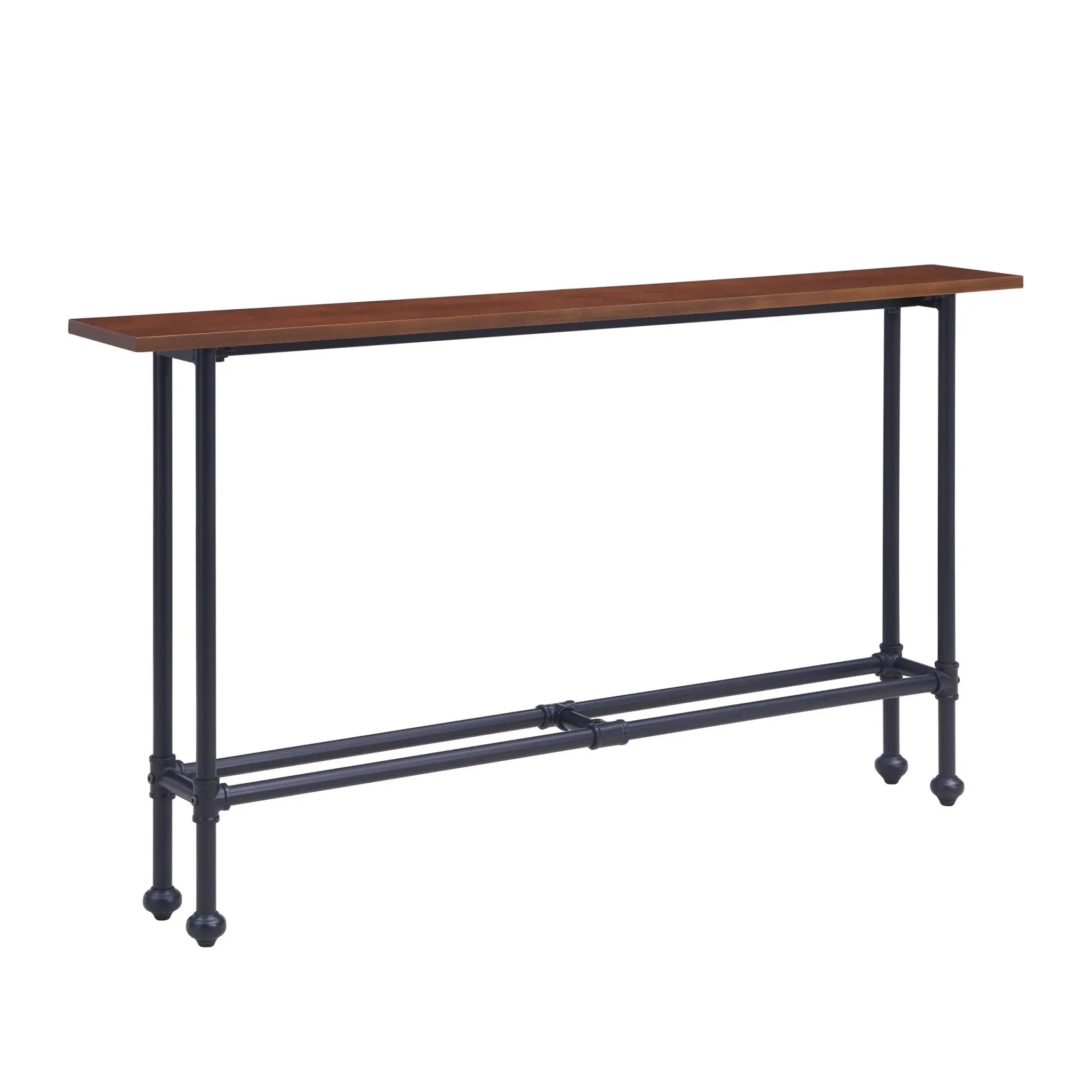 56" Espresso and Black Console Table Homeroots Living Room