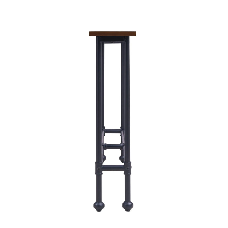56" Espresso and Black Console Table Homeroots Living Room
