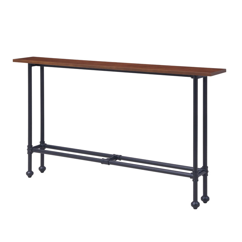 56" Espresso and Black Console Table Homeroots Living Room