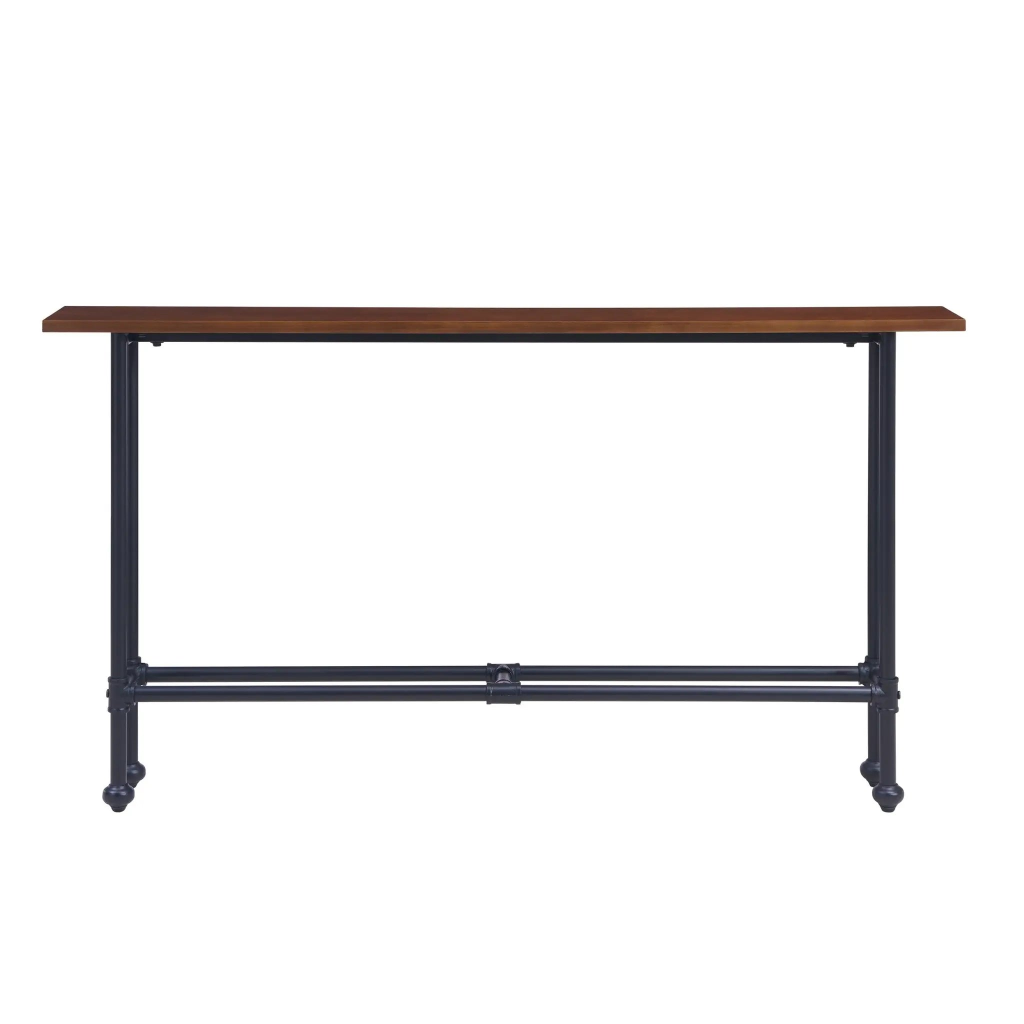 56" Espresso and Black Console Table Homeroots Living Room