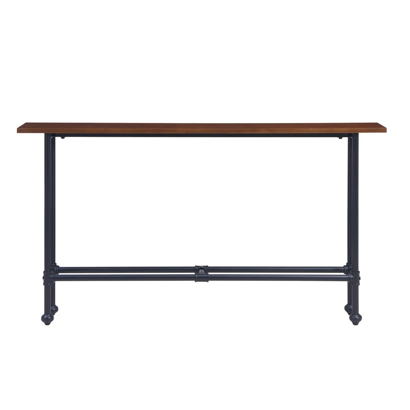 56" Espresso and Black Console Table Homeroots Living Room