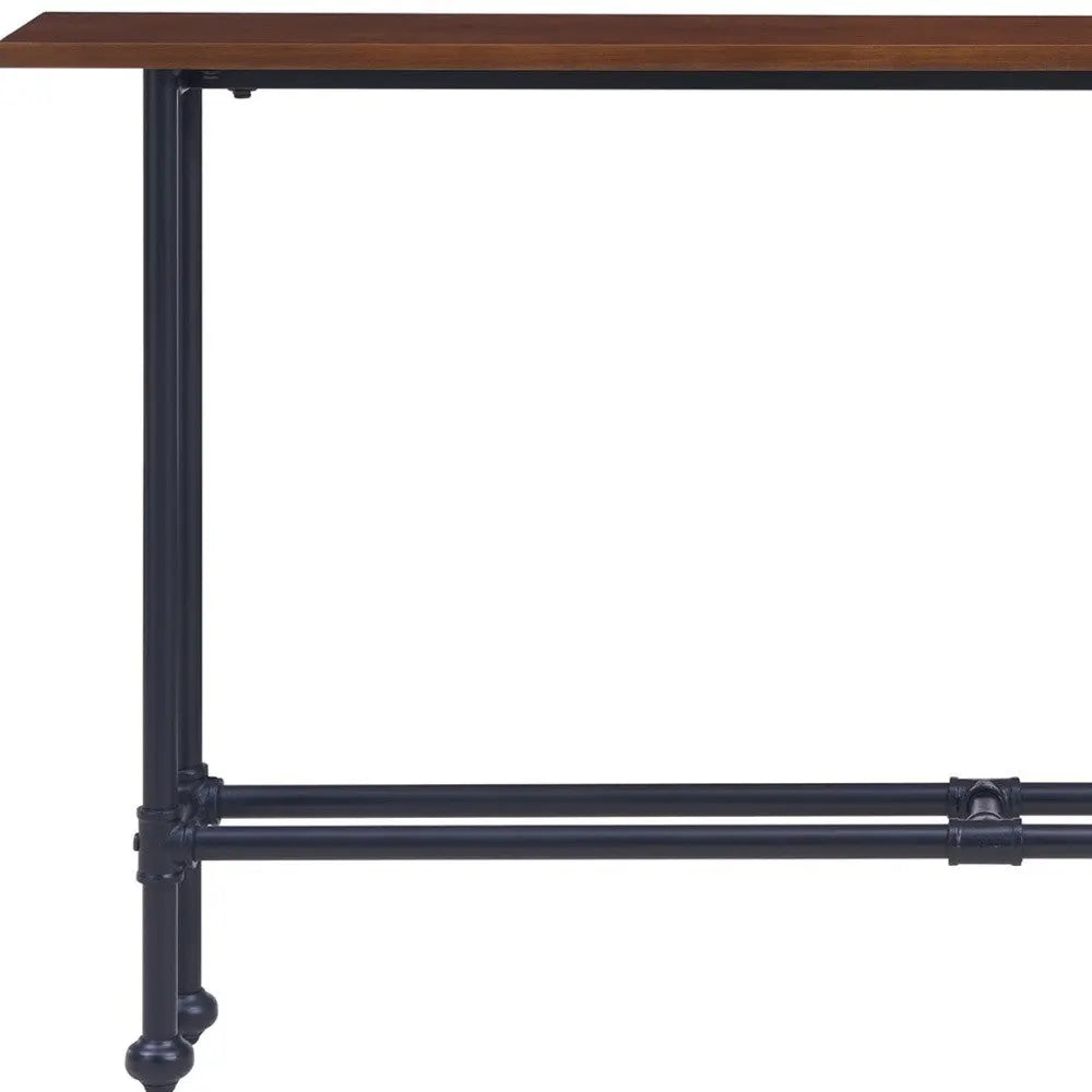 56" Espresso and Black Console Table Homeroots Living Room