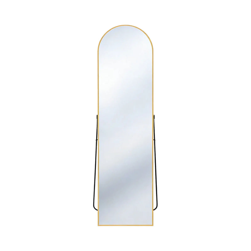 56" Gold Aluminum Arch Freestanding And Wall Mounted Framed Full Length Mirror Homeroots Bed & Bath