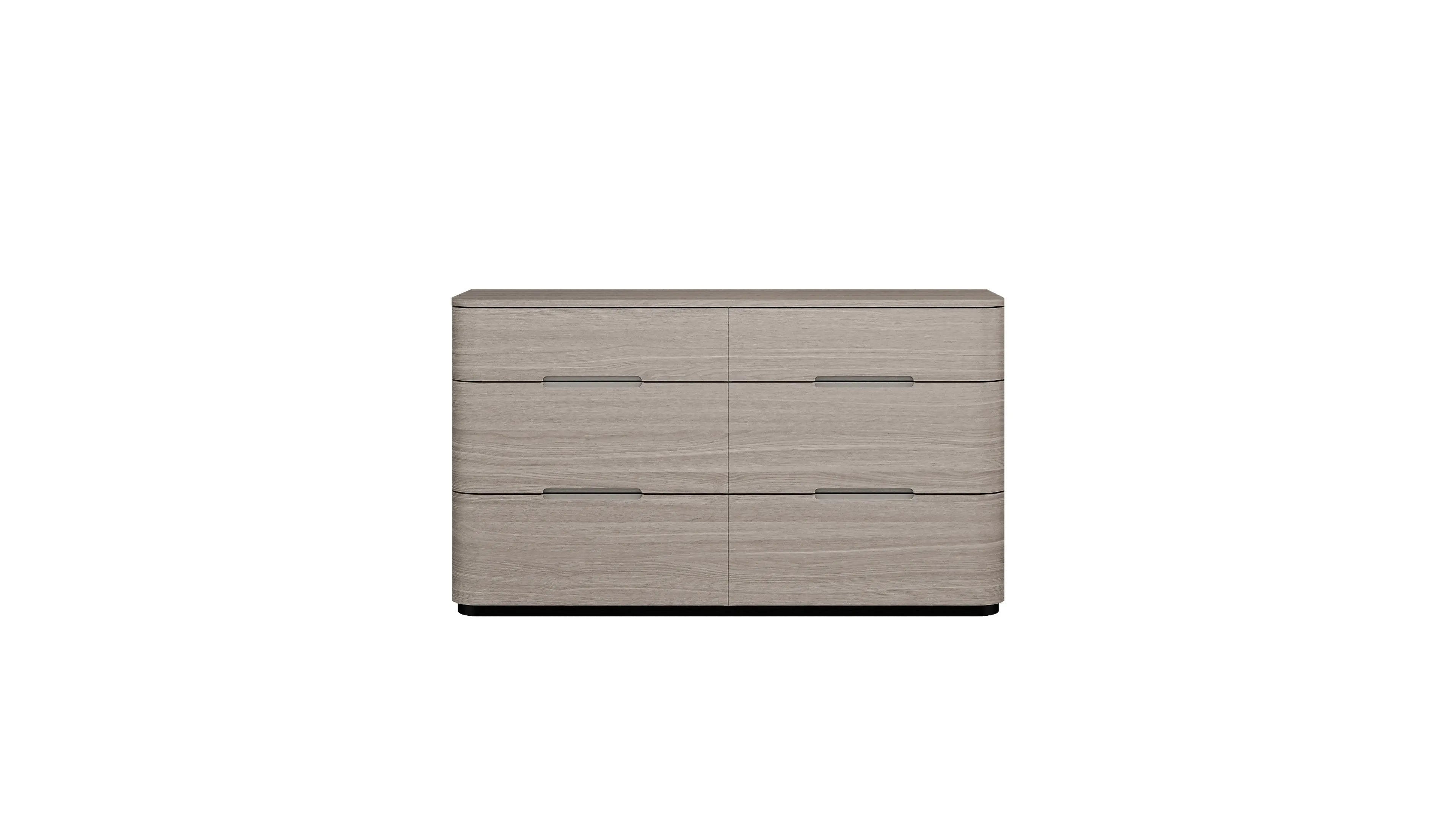 56" Oak Wood Six Drawer Double Dresser Homeroots Bed & Bath
