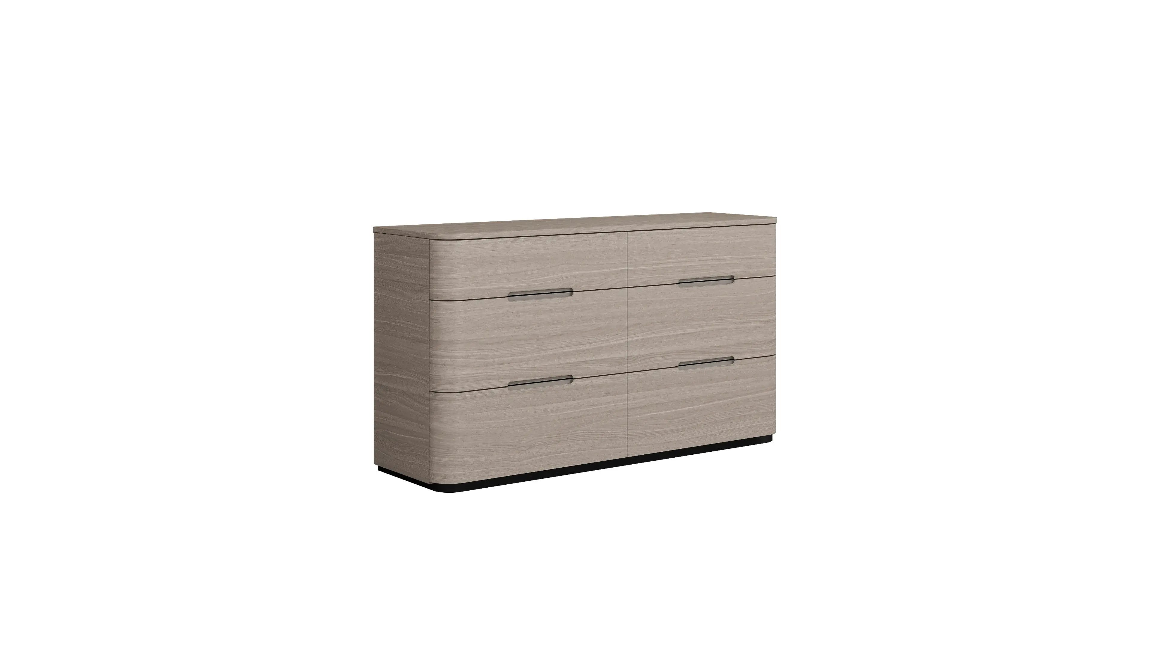56" Oak Wood Six Drawer Double Dresser Homeroots Bed & Bath