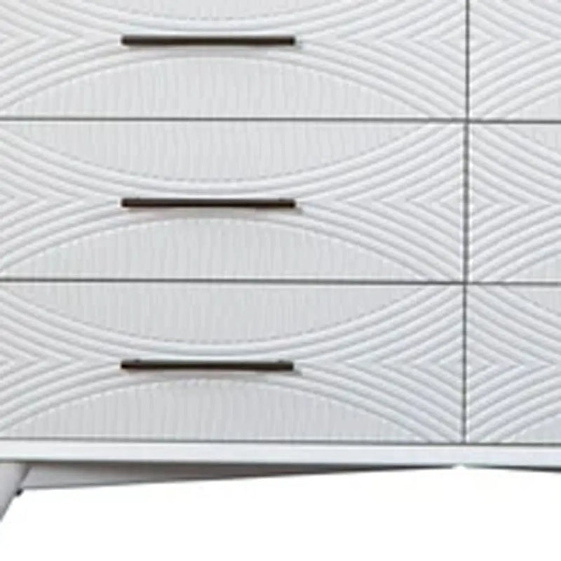 56" White Solid Wood Six Drawer Double Dresser - GreatEagleInc