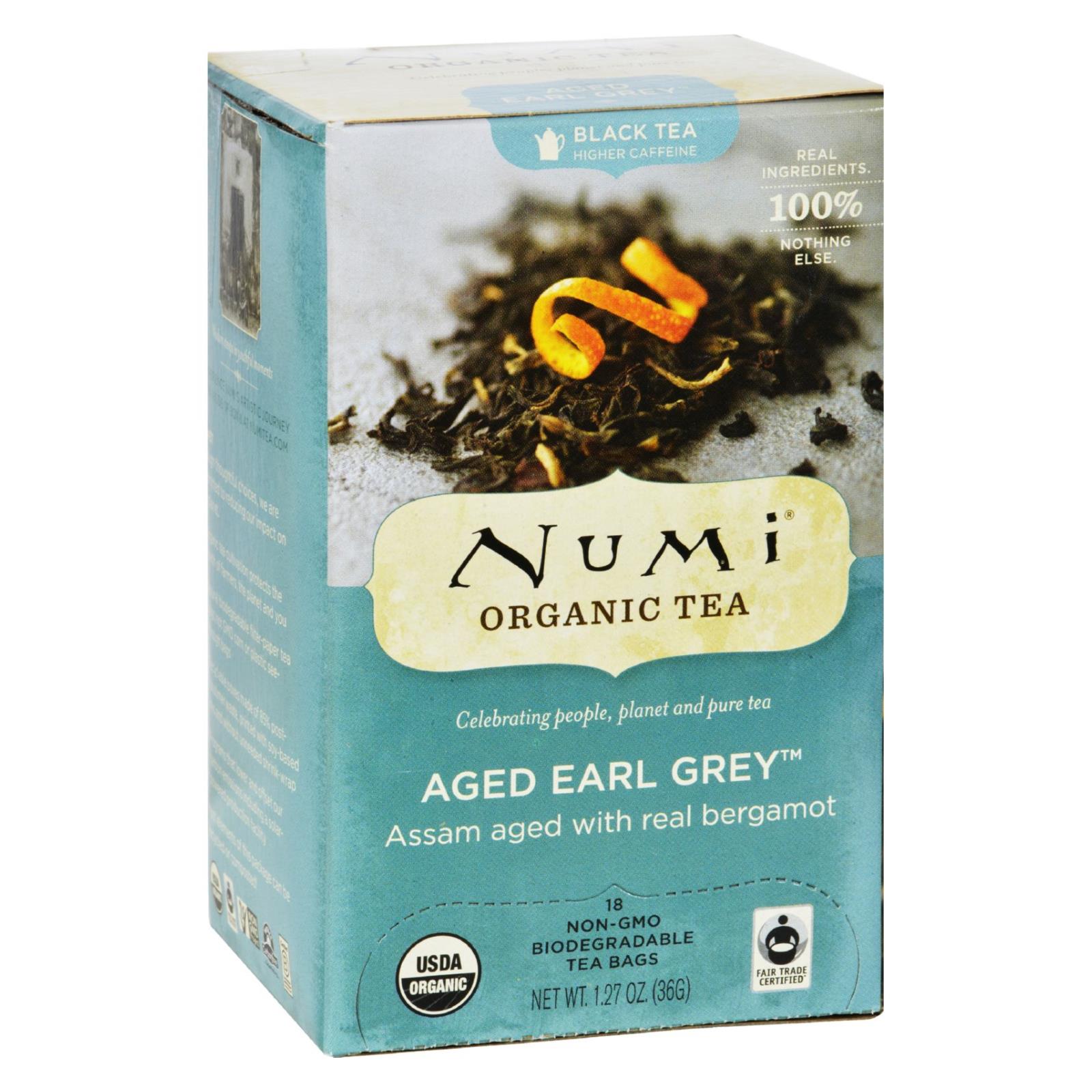 Numi Aged Earl Grey Bergamot Black Tea - 18 Tea Bags - Case Of 6 - GreatEagleInc