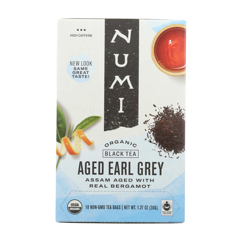 Numi Aged Earl Grey Bergamot Black Tea - 18 Tea Bags - Case Of 6 - GreatEagleInc