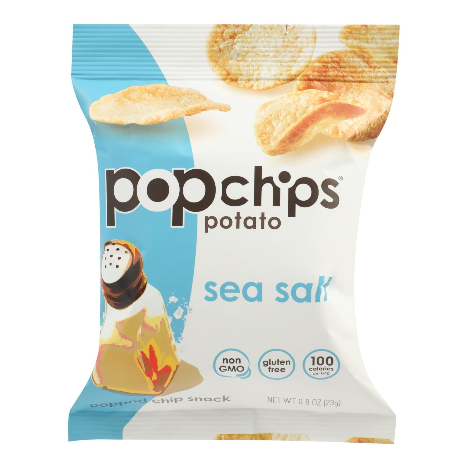 Popchips Potato Chip - Sea Salt - Case Of 24 - 0.8 Oz. - Eco-Friendly Home & Grocery