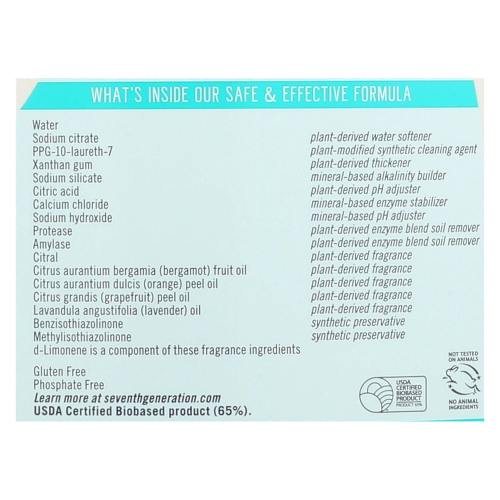 Seventh Generation Ultra Power Plus Dishwasher Detergent Gel - Fresh Citrus - Case Of 6 - 65 Oz. - GreatEagleInc